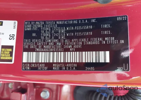 2022 Toyota Corolla Cross Xle from USA, damaged, VIN 7MUDAABG5NV035903